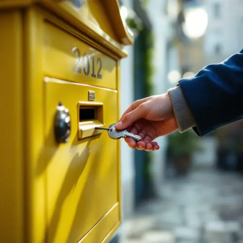 Schlüssel Einwurf Briefkasten. Wohnungsübergabe.