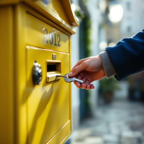 Schlüssel Einwurf Briefkasten. Wohnungsübergabe.