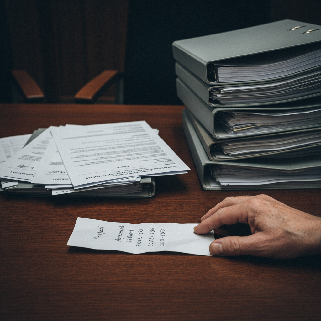 Mieter sammelt Akten für die Berufung gegen die Räumungsklage. Nur der Nachweis der unzumutbaren Härte stoppt die Eigenbedarfskündigung.